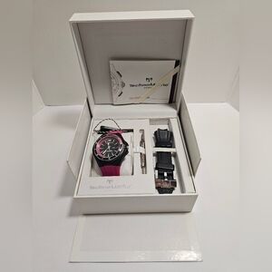 Technomarine Pink and Black Dive Watch with Extra Strap